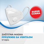 Maska zastitna FFP2 sa ventilom bijela