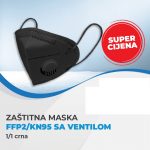Maska zastitna FFP2 sa ventilom crna