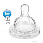 Avent silikonska cucla classic srednji protok 3m+