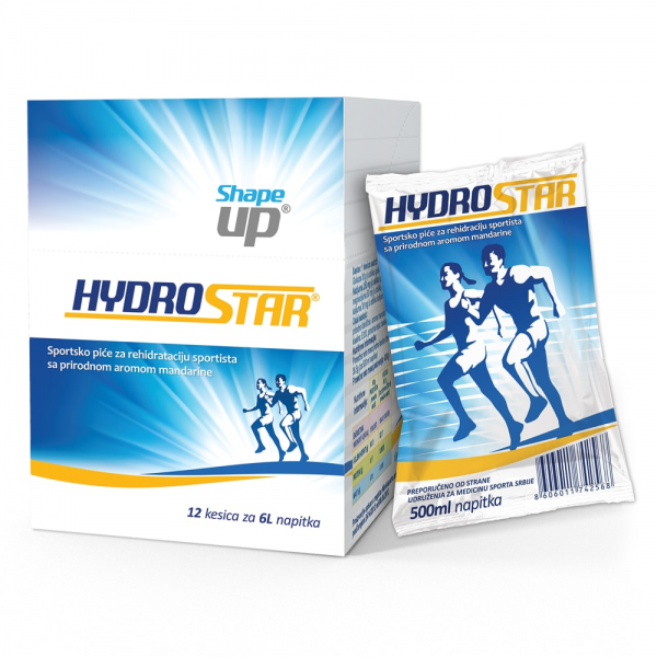 HYDROSTAR PRAŠAK ZA PRIPREMU NAPITKA ZA REHIDRATACIJU, 12 KESICA