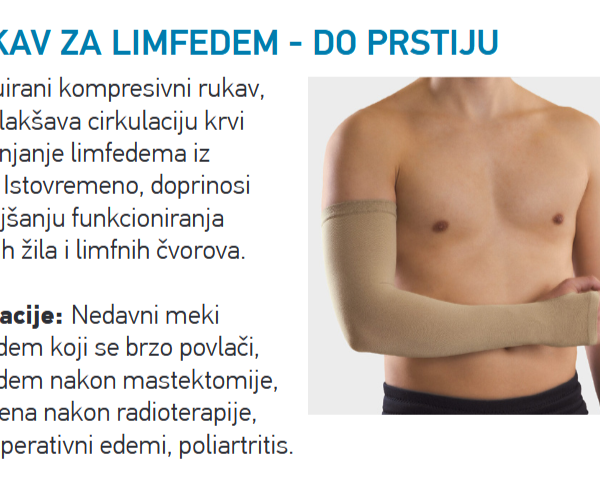 RUKAV ZA LIMFEDEM SA PRSTIMA