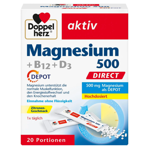 Doppelherz Aktiv Magnesium 500 + B12 + D3 Direkt a20